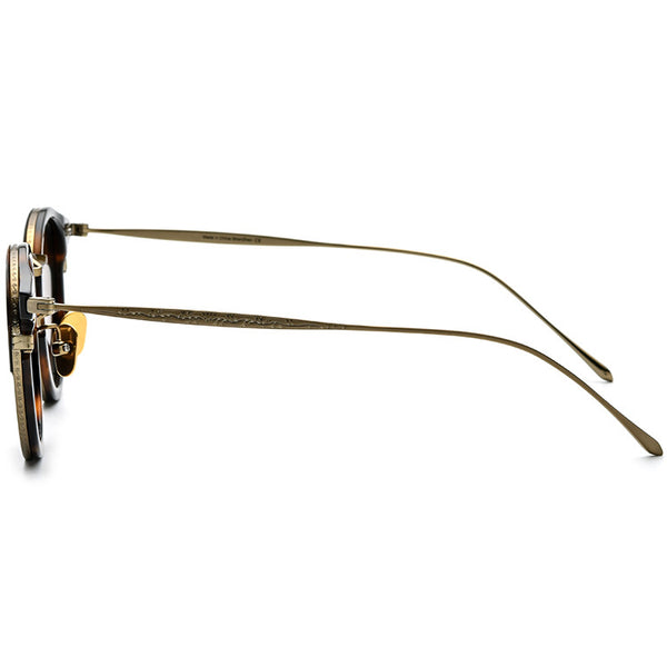 Fashion Round Literary B Titanium Polarized Sunglasses For Men And Women